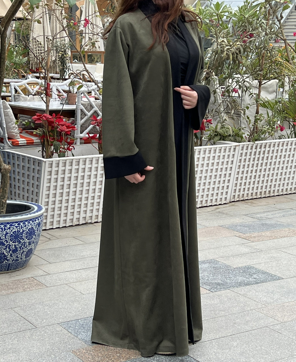Olive Suede Kaftan