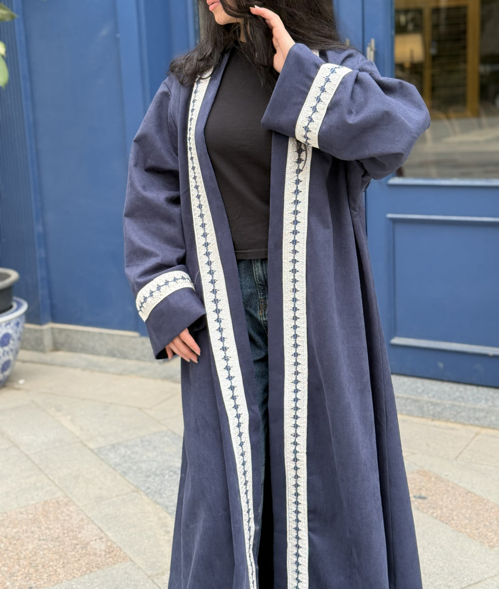 Navy Suede Kaftan