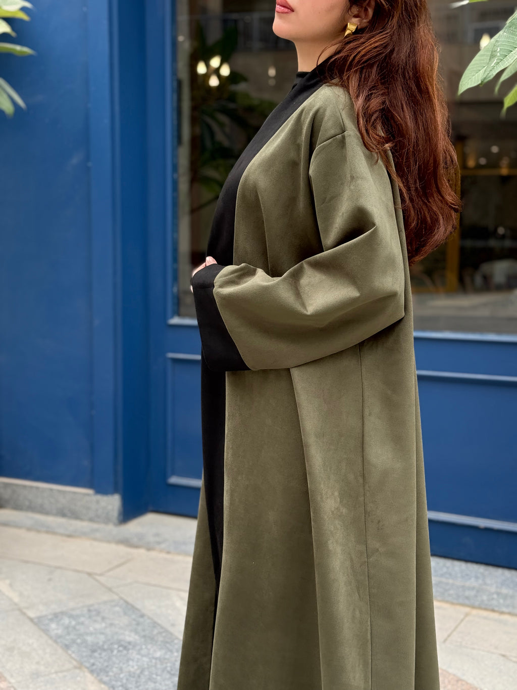 Olive Suede Kaftan